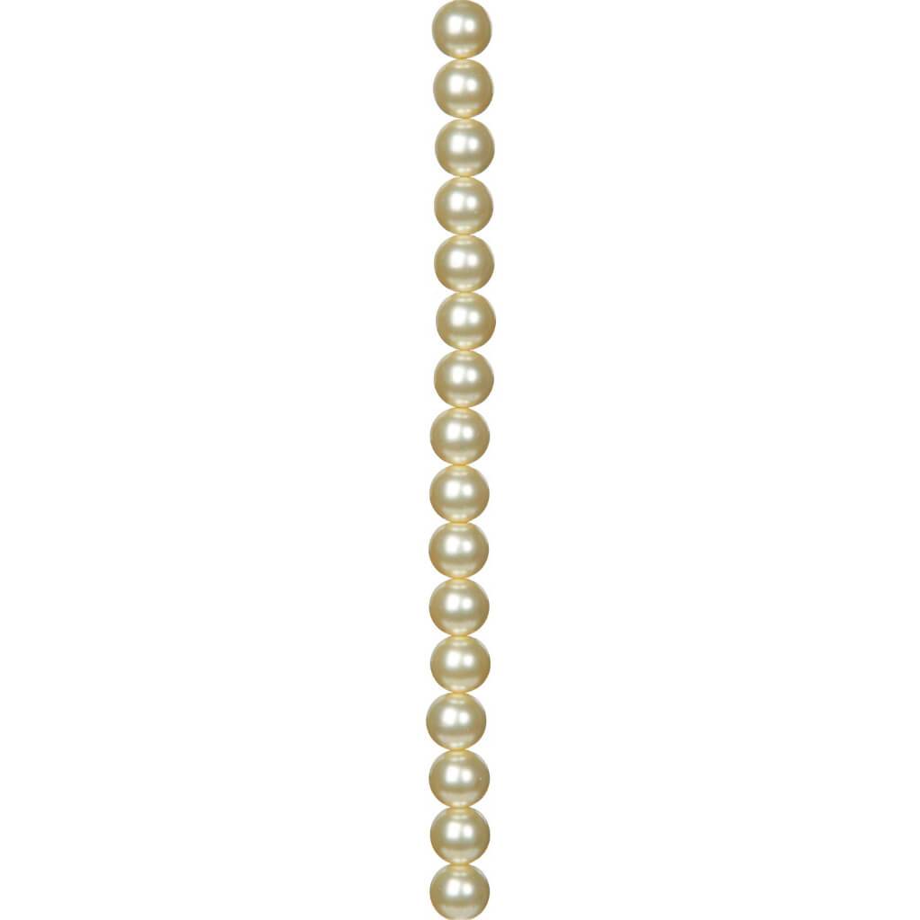 GLASS PEARL STRAND CREAM 12MM 7IN 