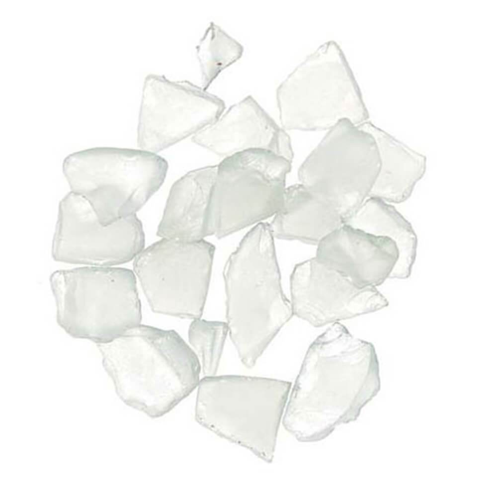 Faux Sea Glass in Mesh Bag: Frosted White, 1 pound 