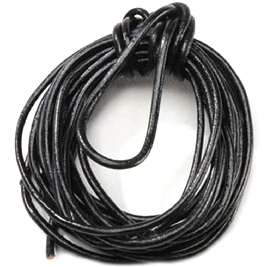 2mm Leather Cord Black 3 yards 