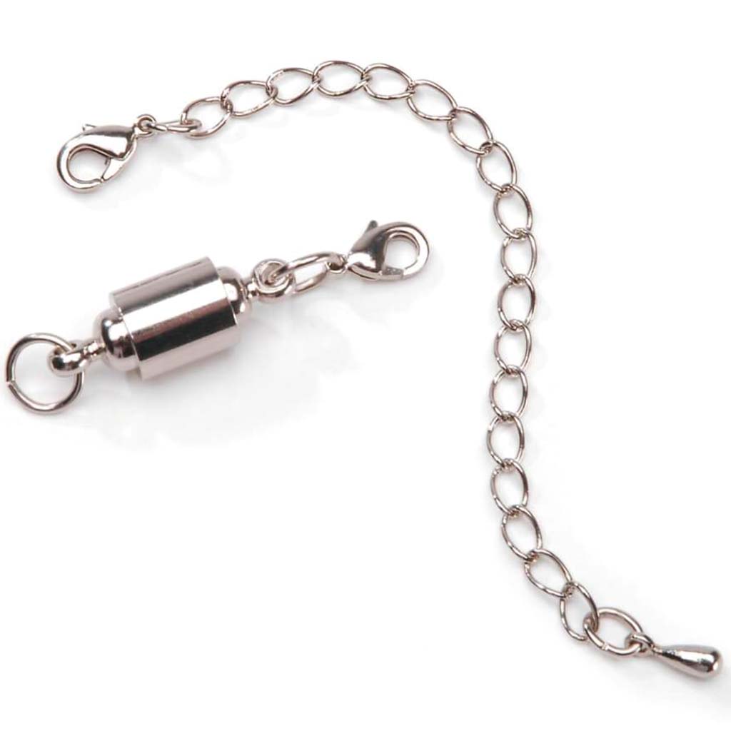 MAGNETIC SCREW CLASP WITH EXTENDER NICKEL 