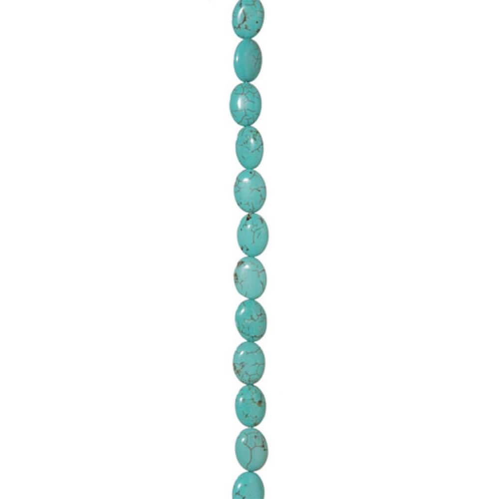 Semi Precious Stone Bead Strand Turquoise Oval 12 x 16mm Beads 