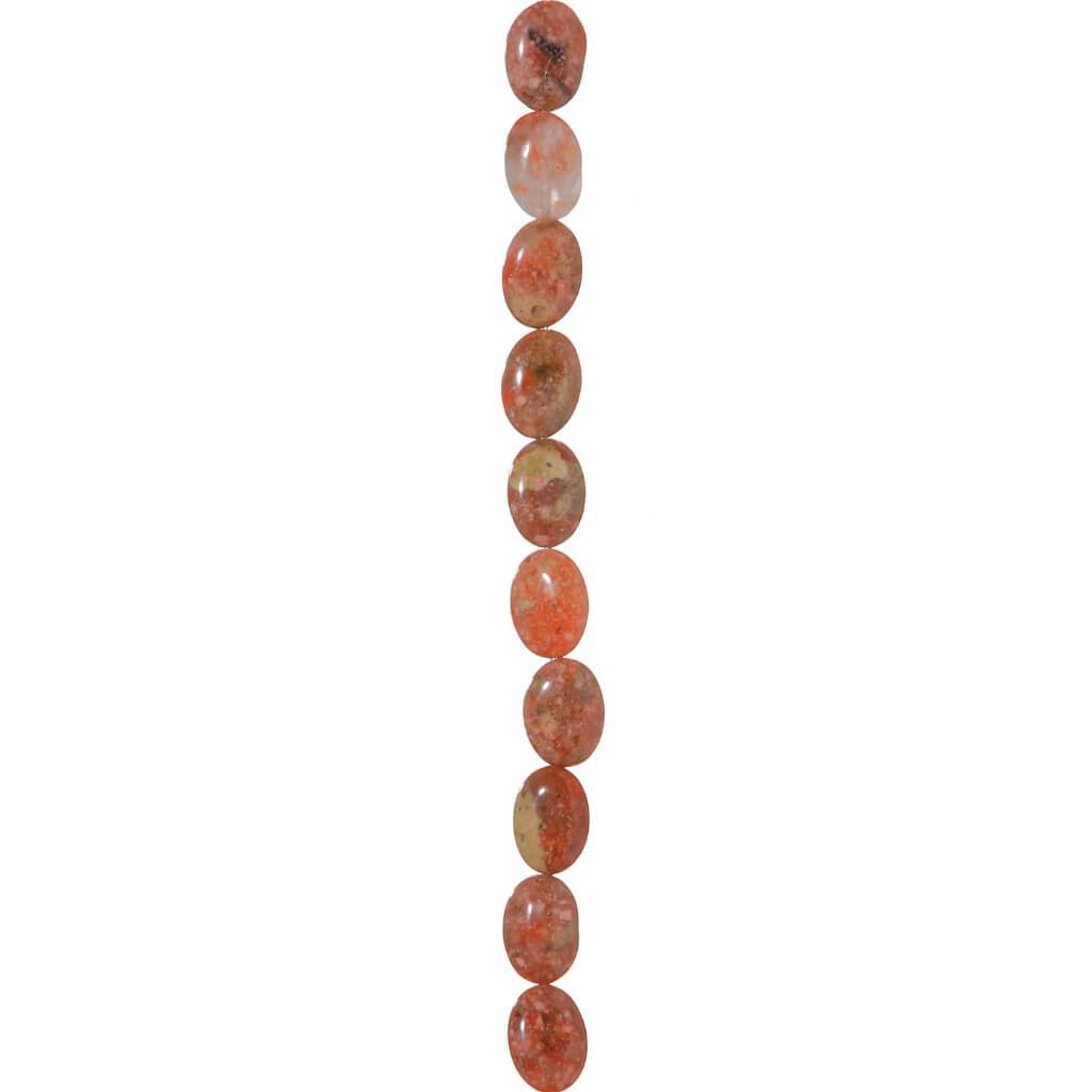 SEMI PRECIOUS STONE BEAD AUTUMN JASPER OVAL 14X10MM 