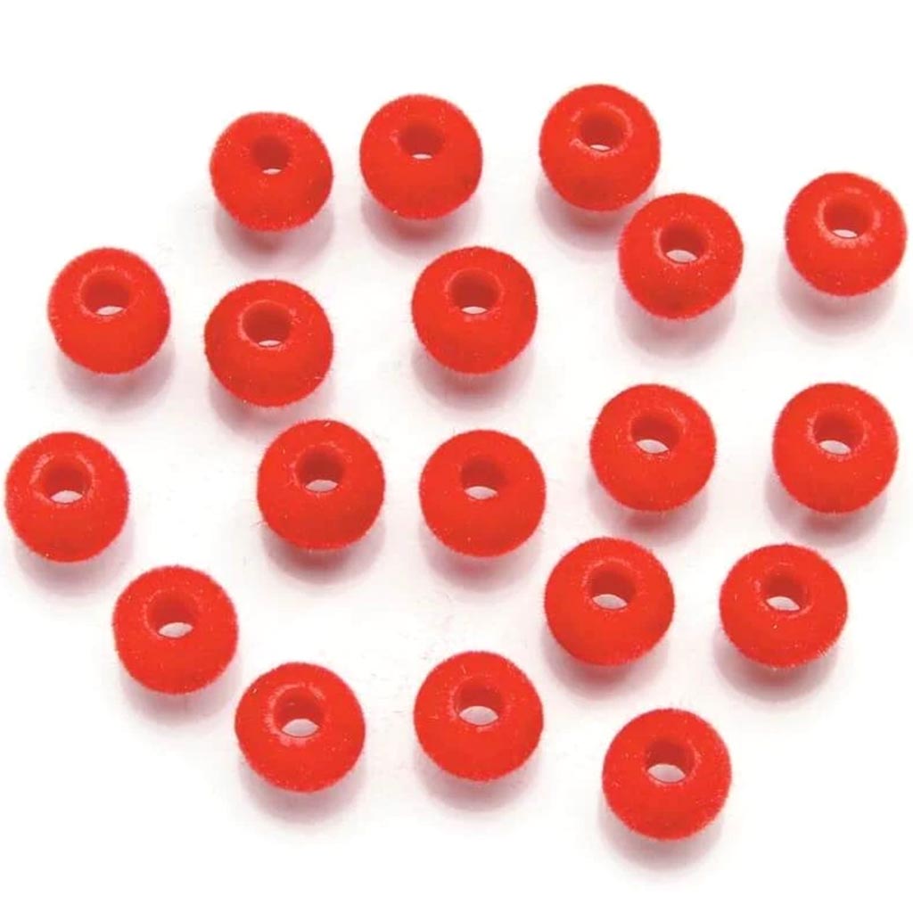 BEAD PONY FLOCKED ROUND RED 9MM 