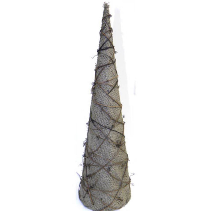 NAT. WOOD BIRDHOUSE W/BURLAP 