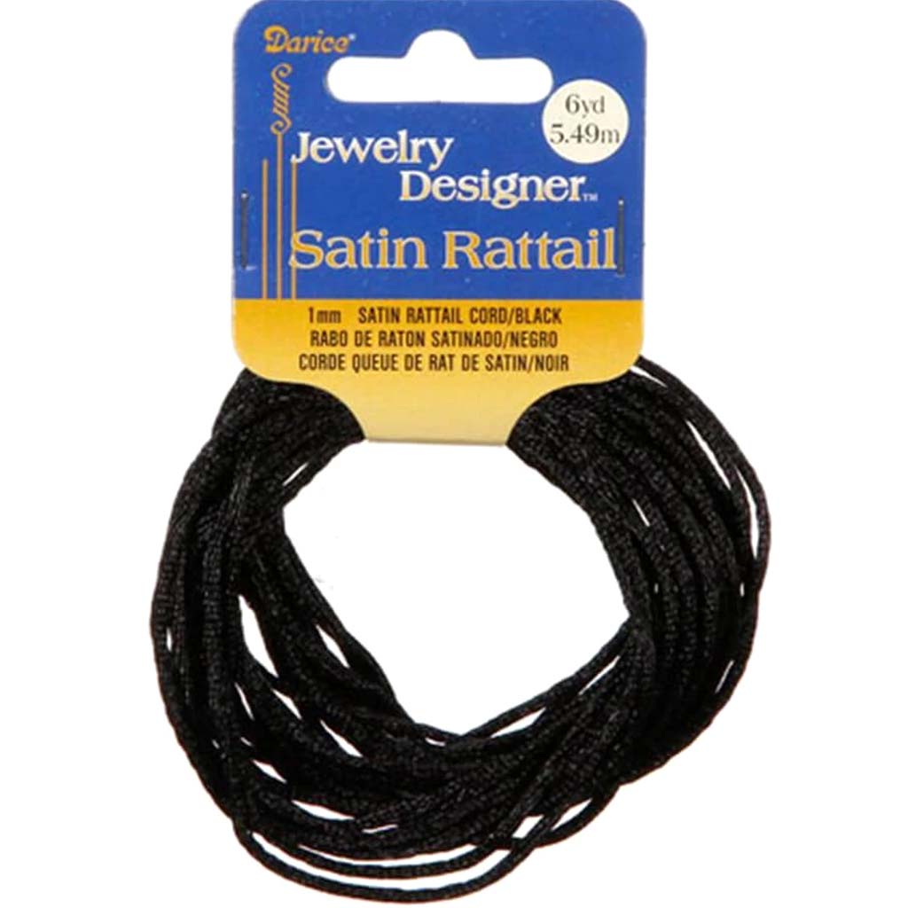 Satin Rattail Black 1mm x 6 yards 