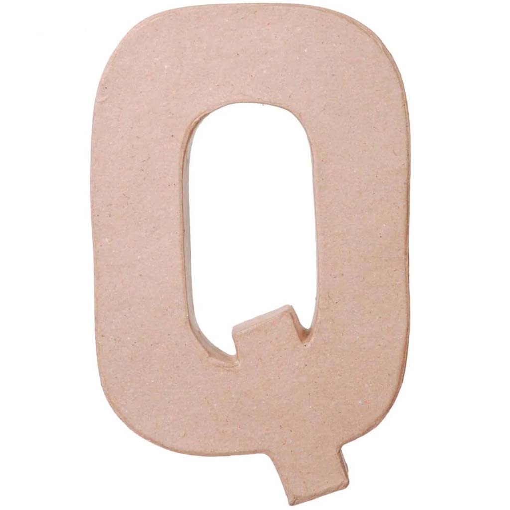 PAPER MACHE LETTER Q 8 X 5 1/2 X 1 IN. 