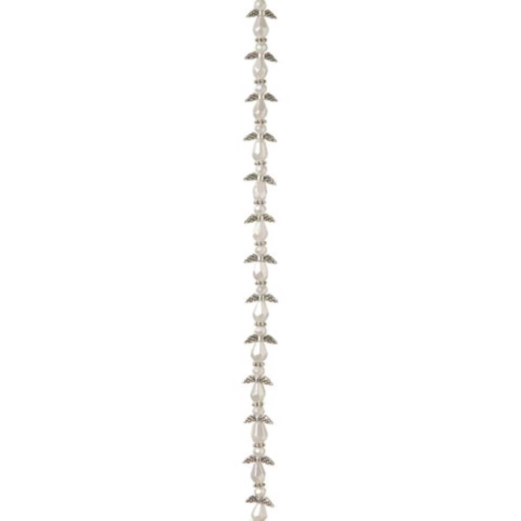 ANGEL WING BEAD STRAND SILVER 10MM 