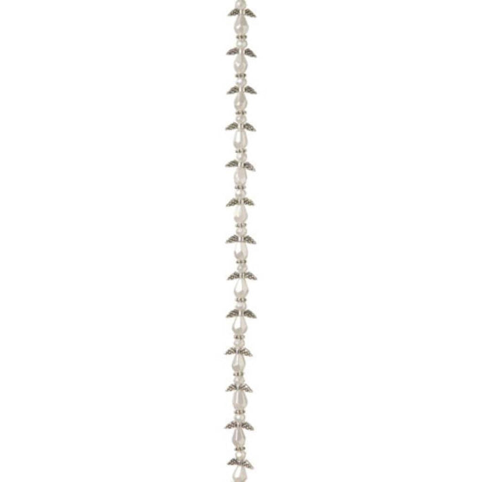 ANGEL WING BEAD STRAND SILVER 10MM 