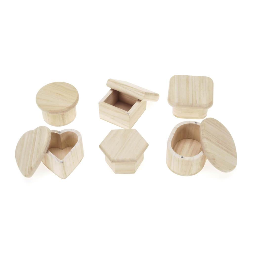 Wood Boxes Magnetic Lids 2.5 X 4 Inches Assortment