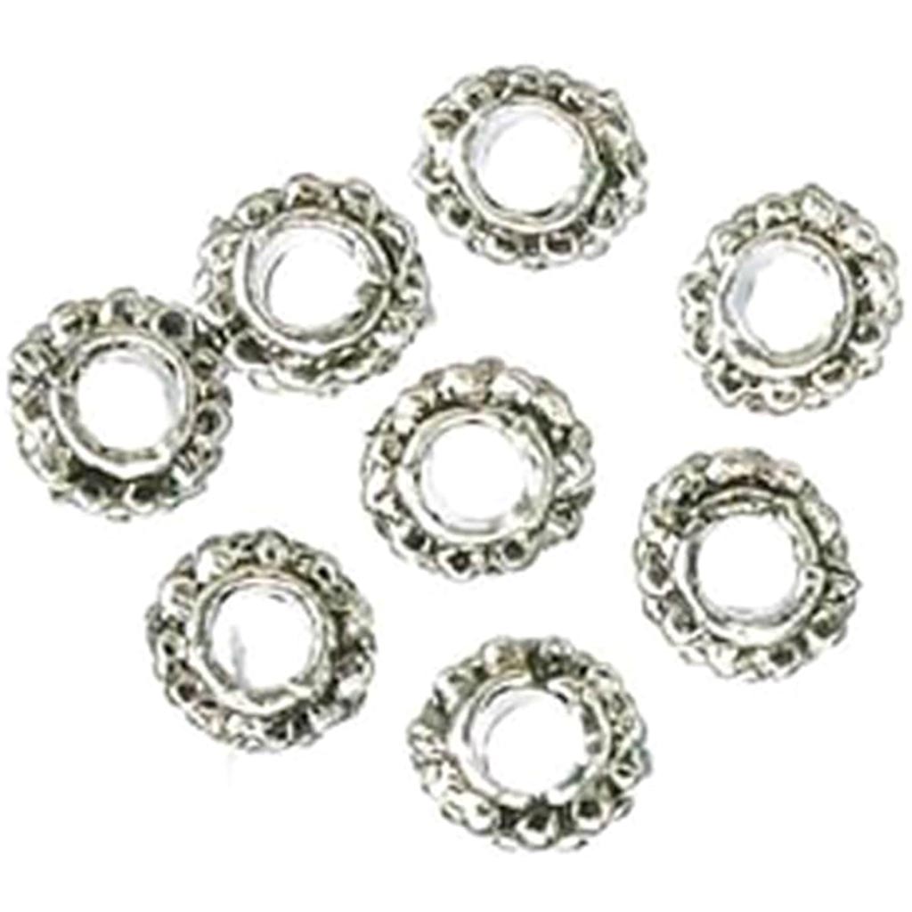 Metal Spacer Beads Large Hole Beaded Rondelle 