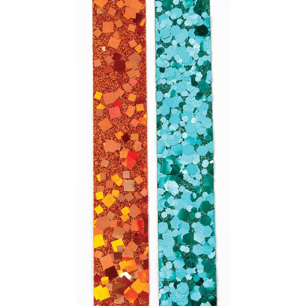 SEQUINS TAPE BRIGHT ORANGE/ EMERALD 2PC 