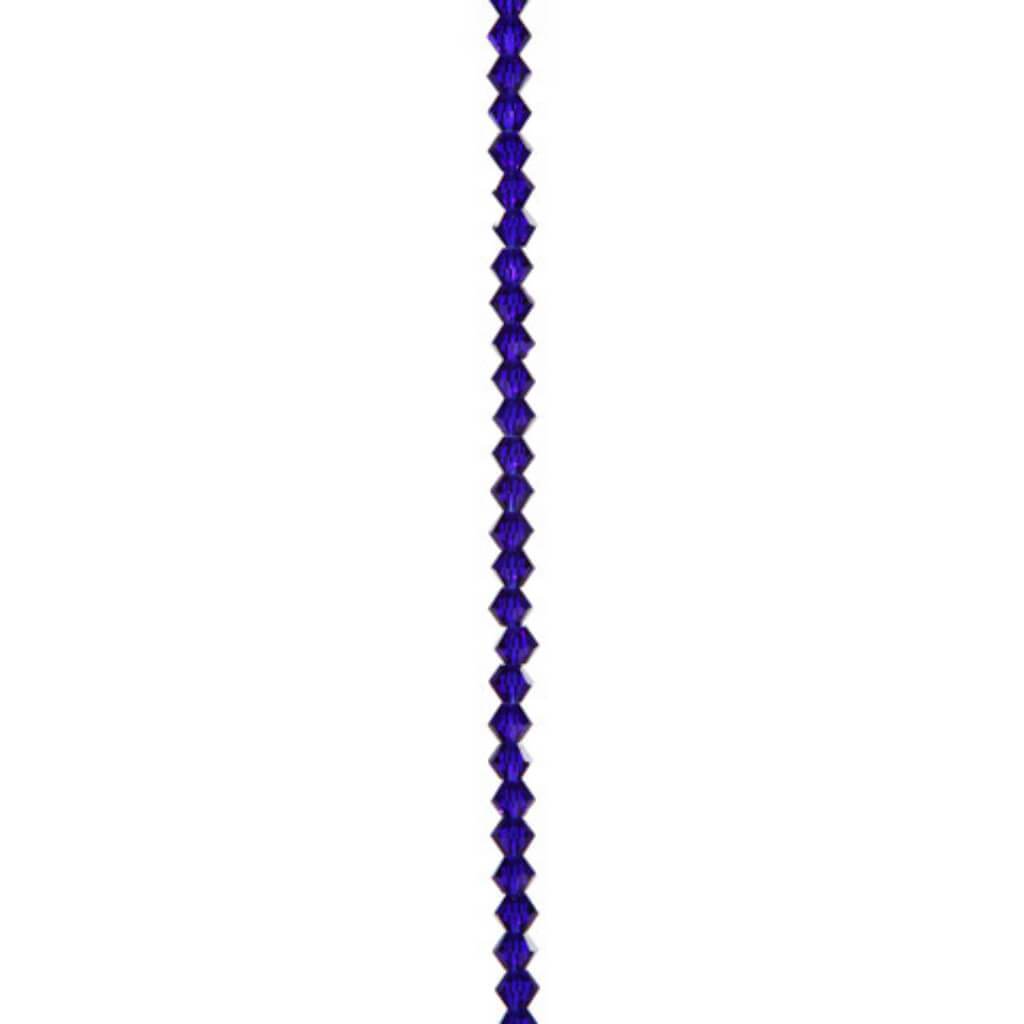 VENEZIA CRYSTAL BEAD STRAND SAPPHIRE 7IN 