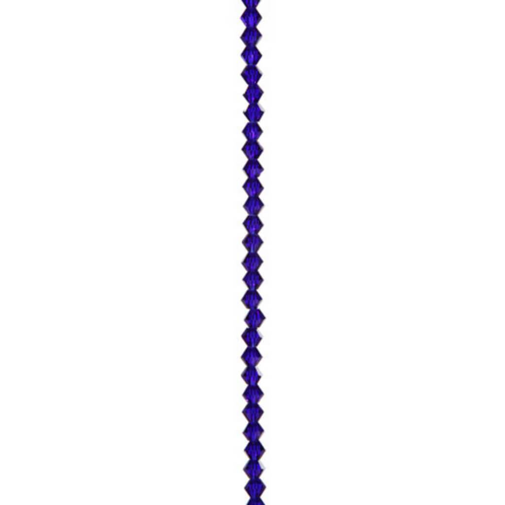 VENEZIA CRYSTAL BEAD STRAND SAPPHIRE 7IN 