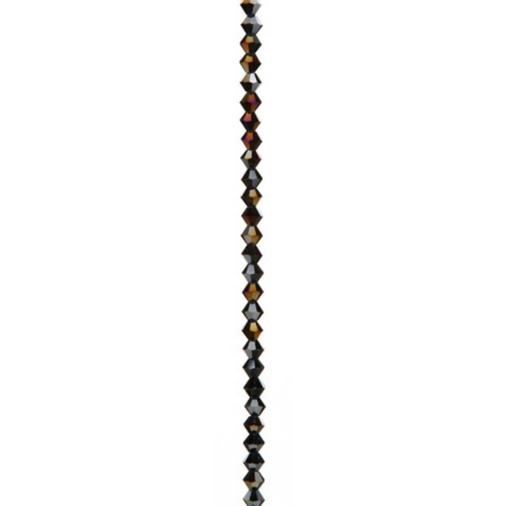 VENEZIA CRYSTAL BEAD STRAND JET BLACK AB 6MM 7IN 