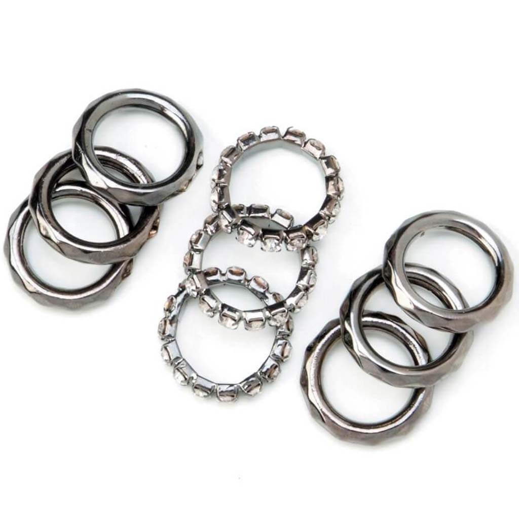 LARGE HOLE RINGS CHARMS &amp; RHINESTONES 