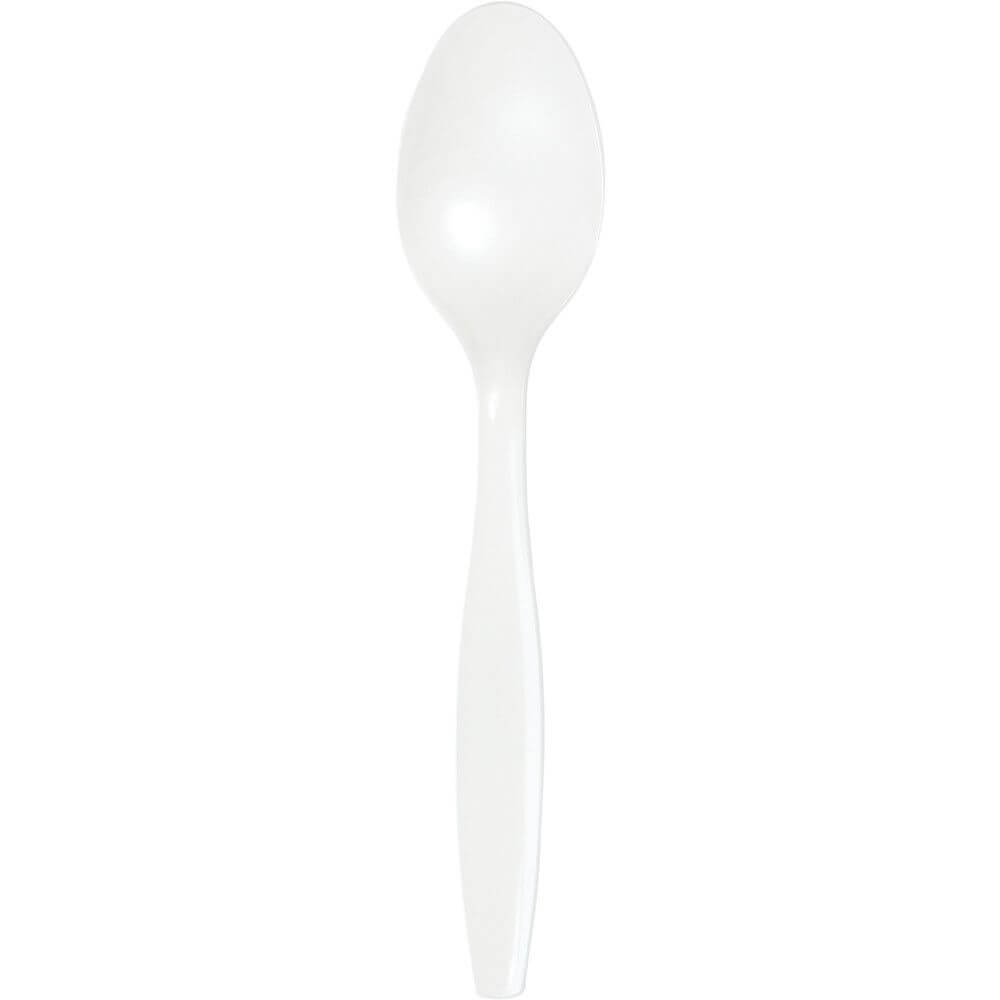 White Premium Plastic Spoons 24ct 