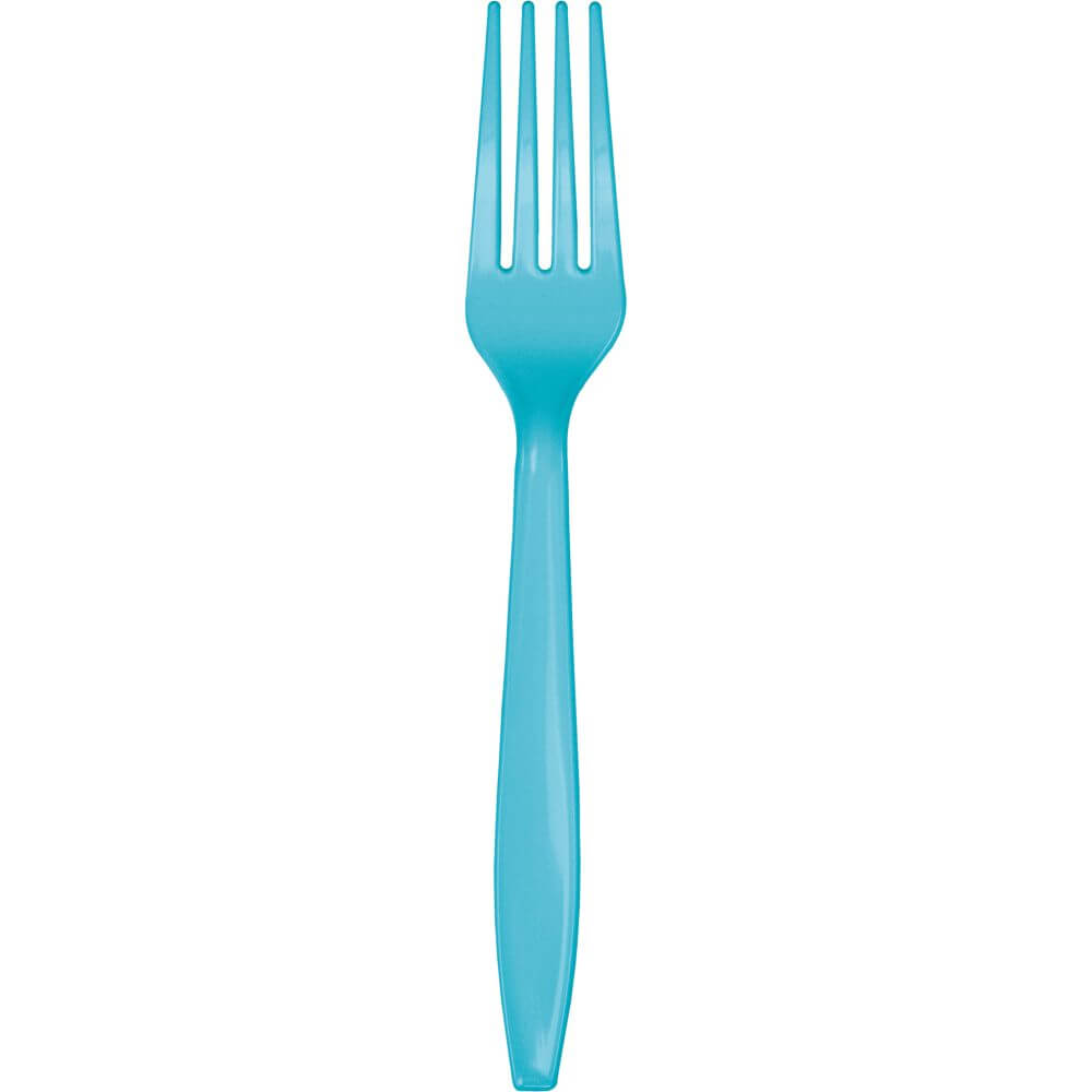 Premium Plastic Cutlery Fork 24ct, Bermuda Blue 