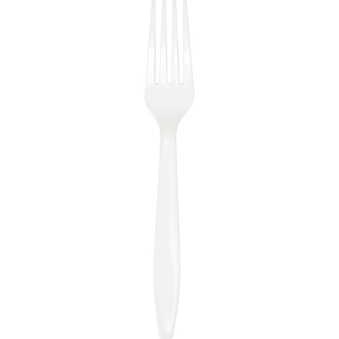White Premium Plastic Cutlery Fork 24ct 