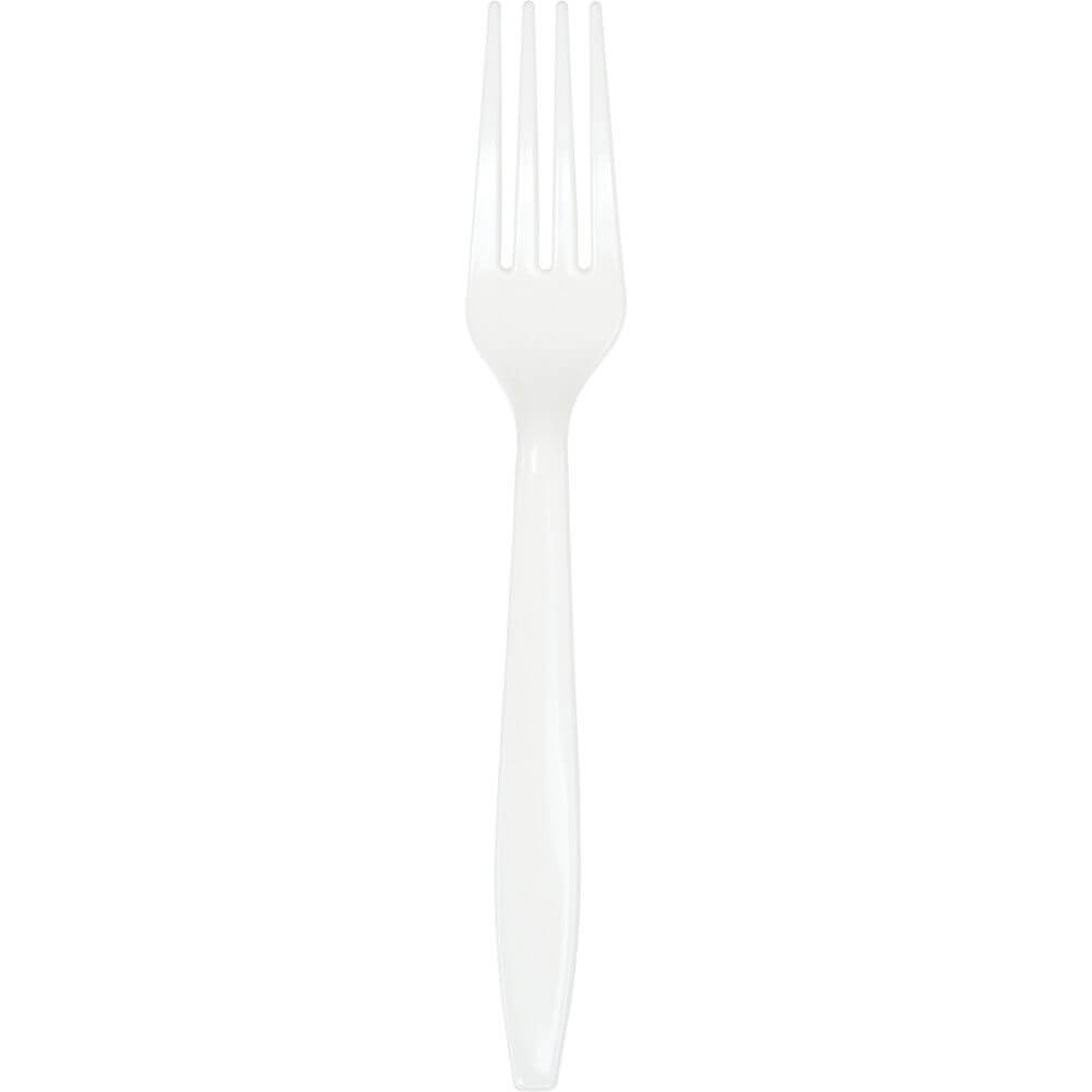 White Premium Plastic Cutlery Fork 24ct 