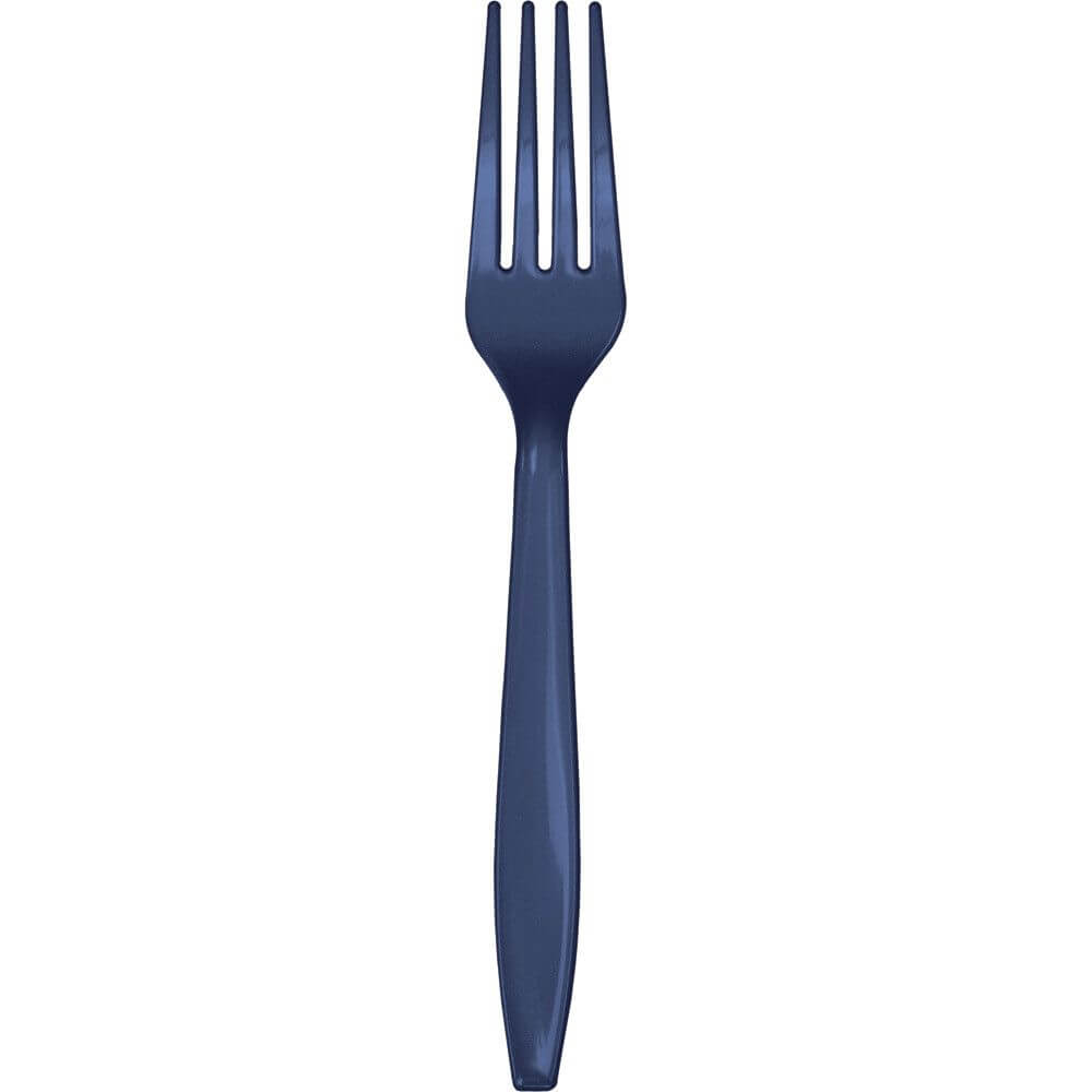 Premium Plastic Cutlery Fork 24ct, Navy Blue 