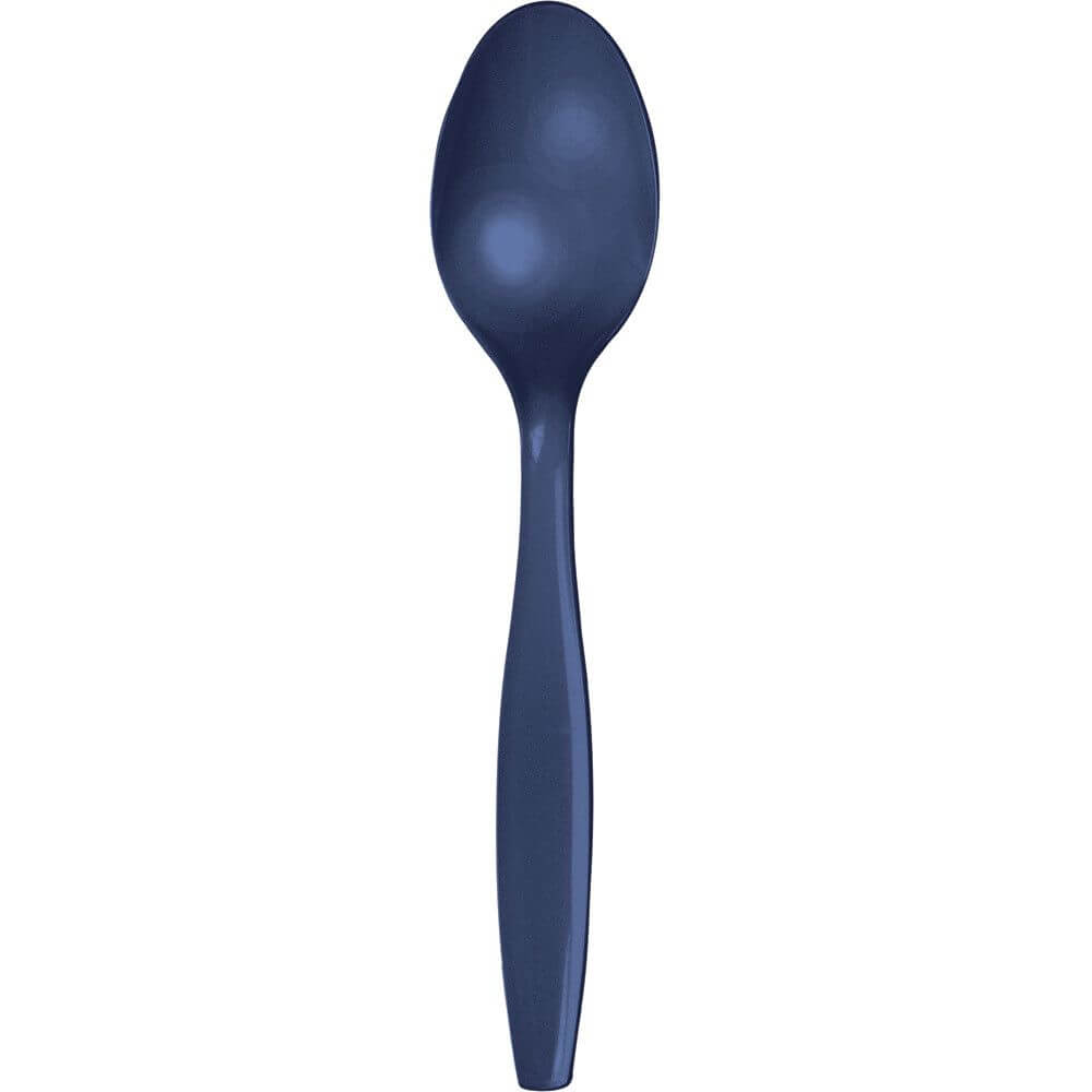 Premium Plastic Cutlery Spoon 24ct, Navy 