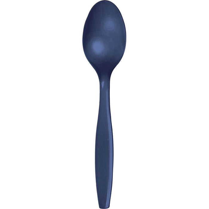 Premium Plastic Cutlery Spoon 24ct, Navy 