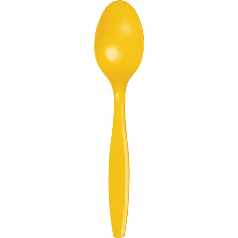 Pemium Cutlery Spoon 24ct, School Bus Yellow 