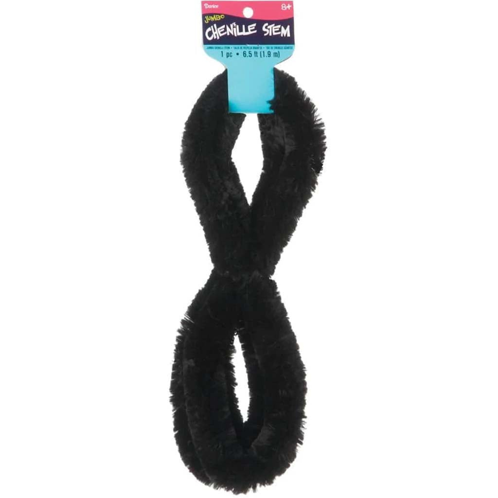 CHENILLE JUMBO STEM BLACK 6.5FT 