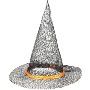 Sinamay Witch Hat With Orange Band