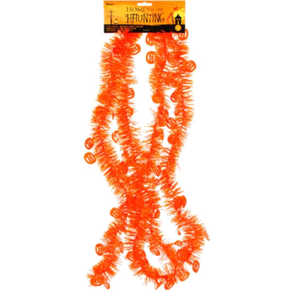Tinsel Garland 9ft Pumpkin 