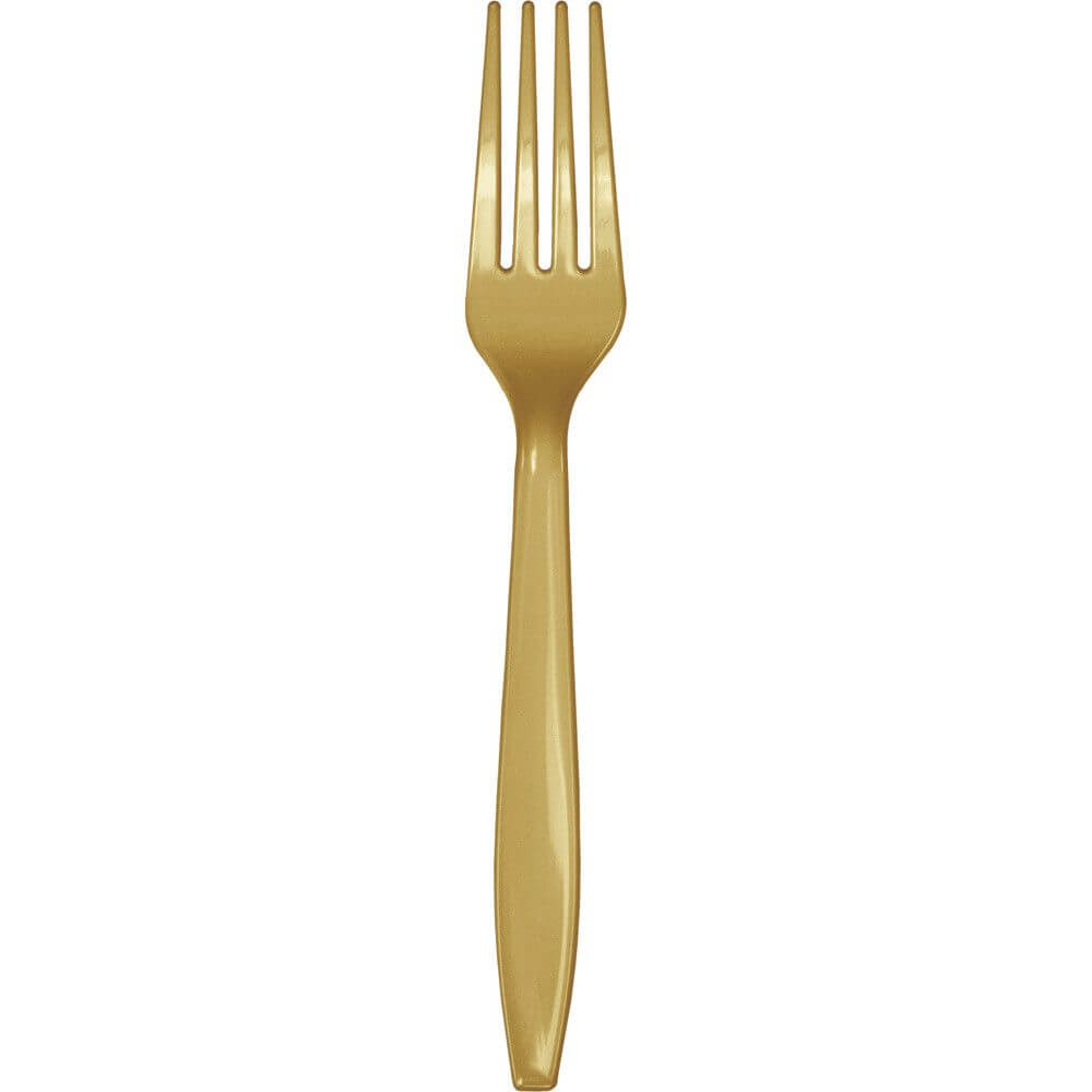 Glittering Gold Premium Plastic Forks 24ct 