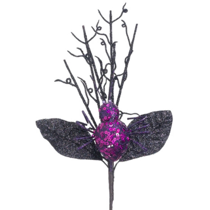 Pick 12in Glittered Spider 
