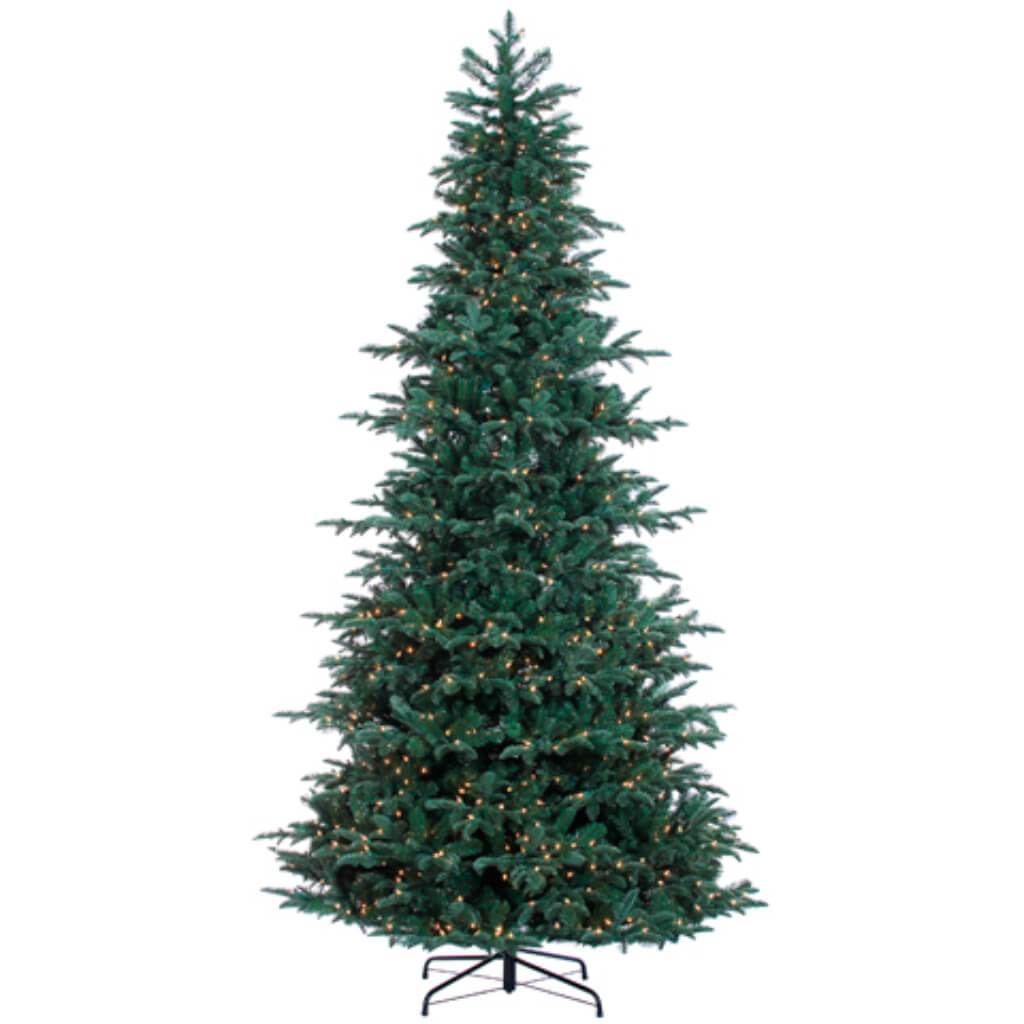 Blue Spruce Pine(PE) Tree x1819 w/950 Smart Clear Lights on Metal Stand 