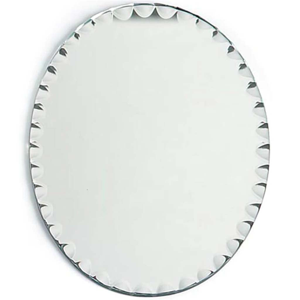 MIRROR OVAL SCALLOPED EDGE 5X7IN 