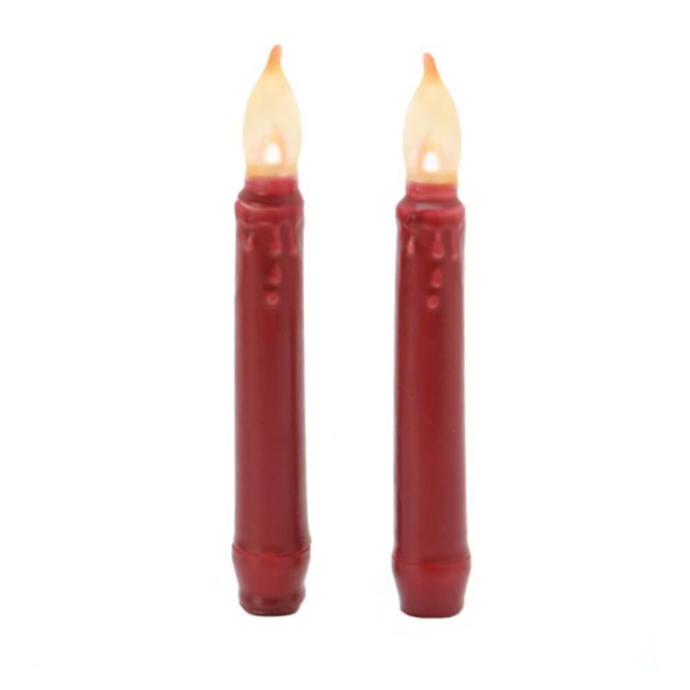 CANDLE LED TAPER TIMER BRGNDY BURGUNDY 