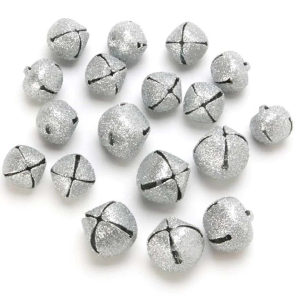 Jingle Bells Silver Assorted Sizes 18 pieces 