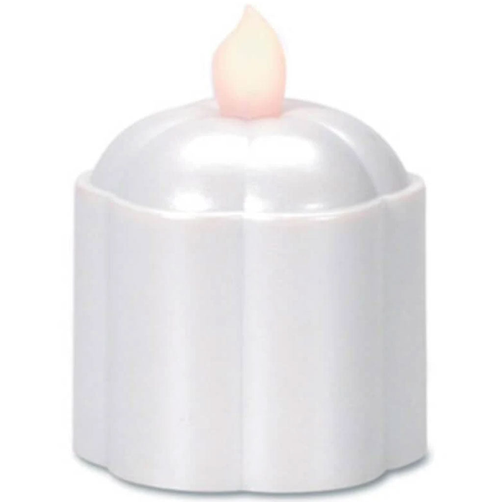 LED Blossom Votive Candles Pearlized White 100 Hour 