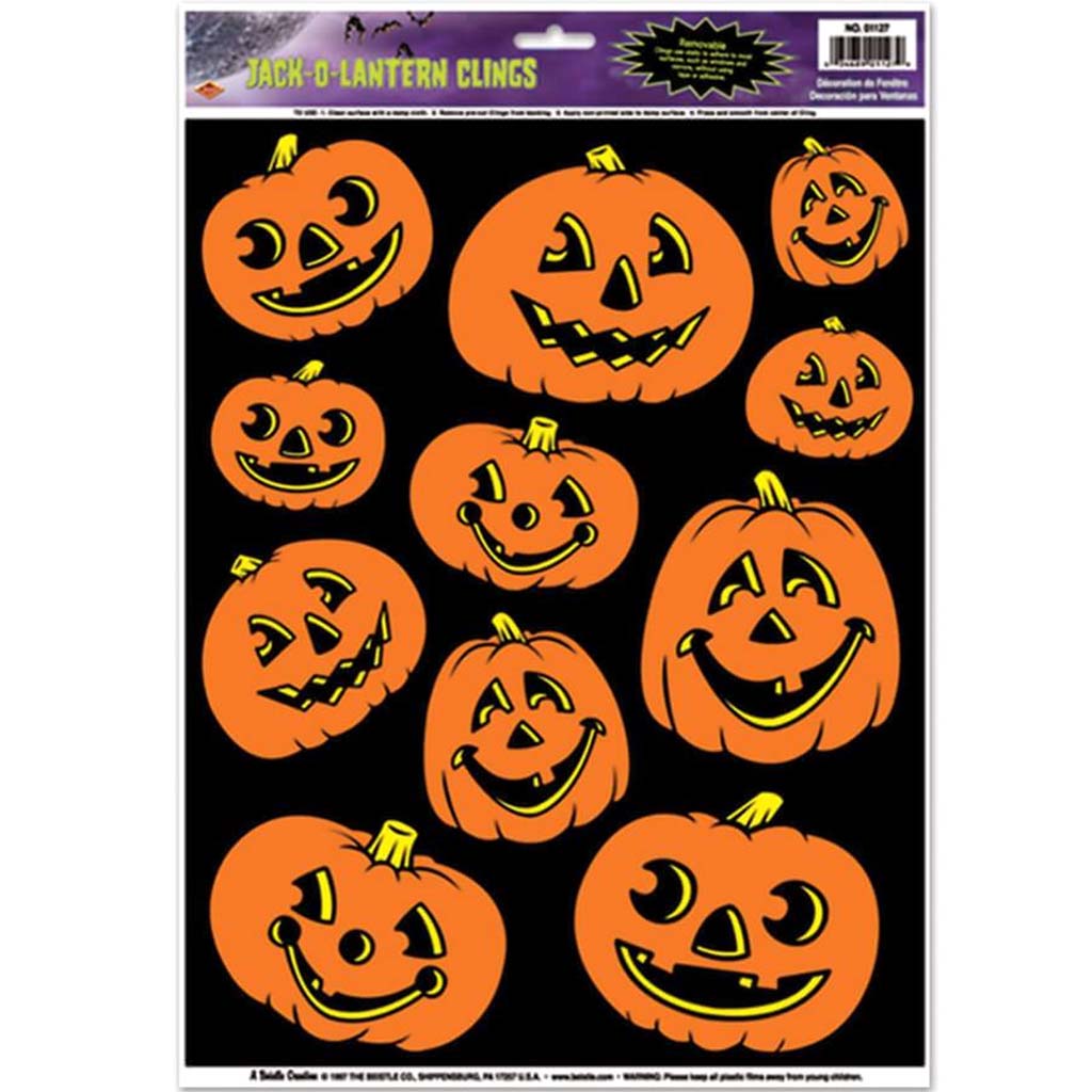 Clings Jack-O-Lantern 12in x 17in 