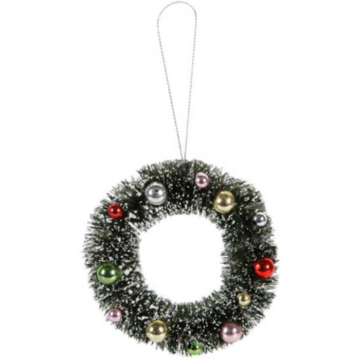 Sisal Wreath with Ornaments & Frost 