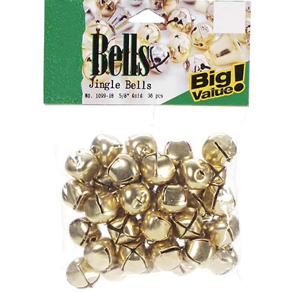 Jingle Bells Gold 5/8 inch 36 pieces 