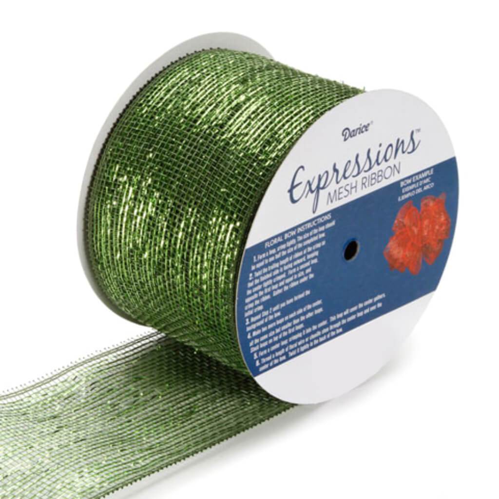 MESH RIBBON MOSS LIME 25YD 