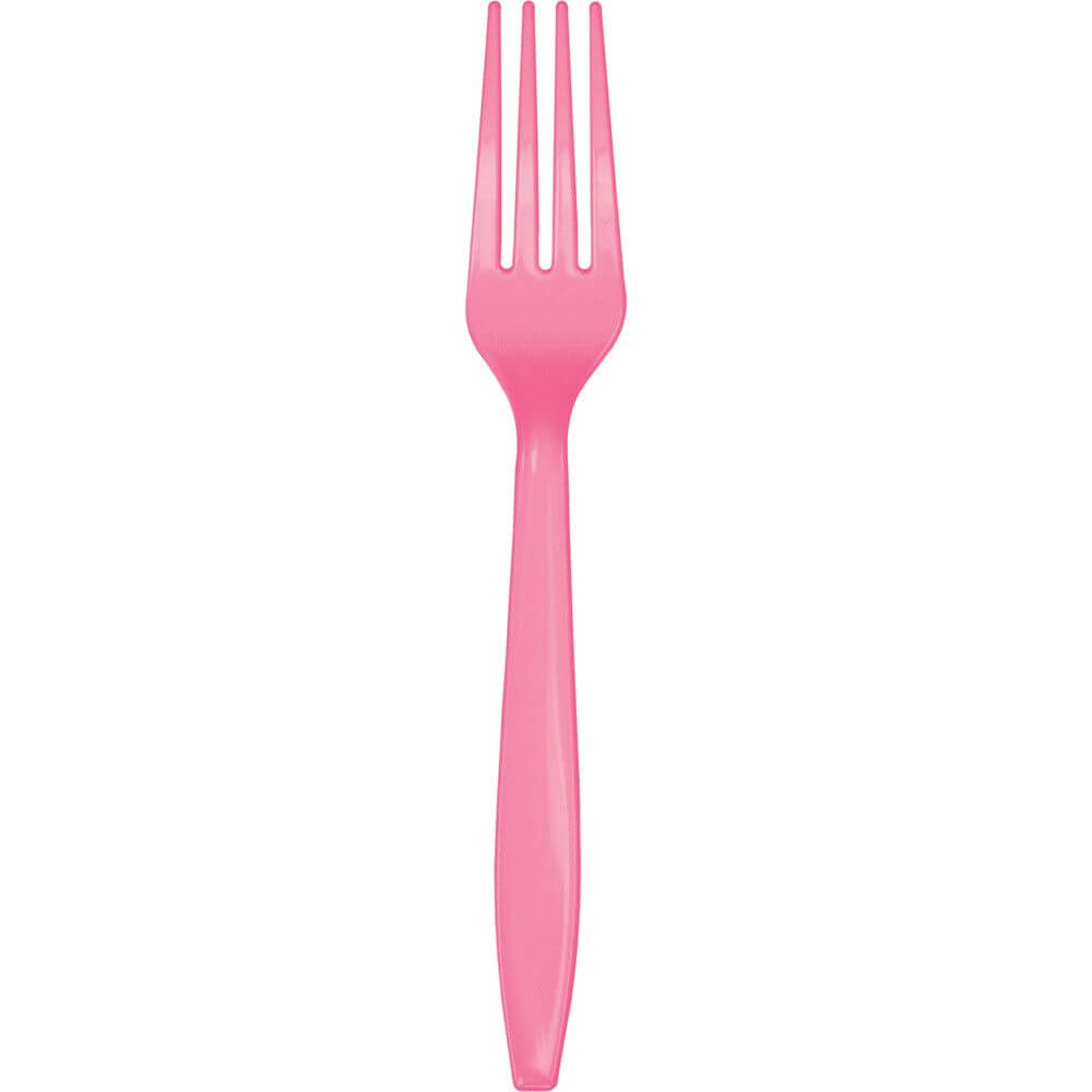 Premium Cutlery Plastic Fork 24ct, Candy Pink 