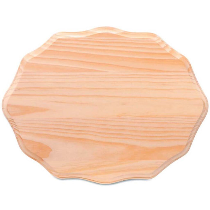 WOOD PLAQUE FANCY OVAL 9X12IN 