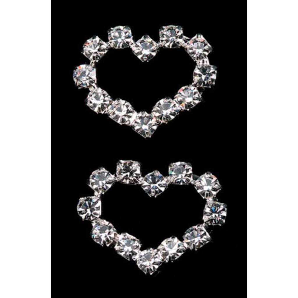 RHINESTONE HEART 2PCS 