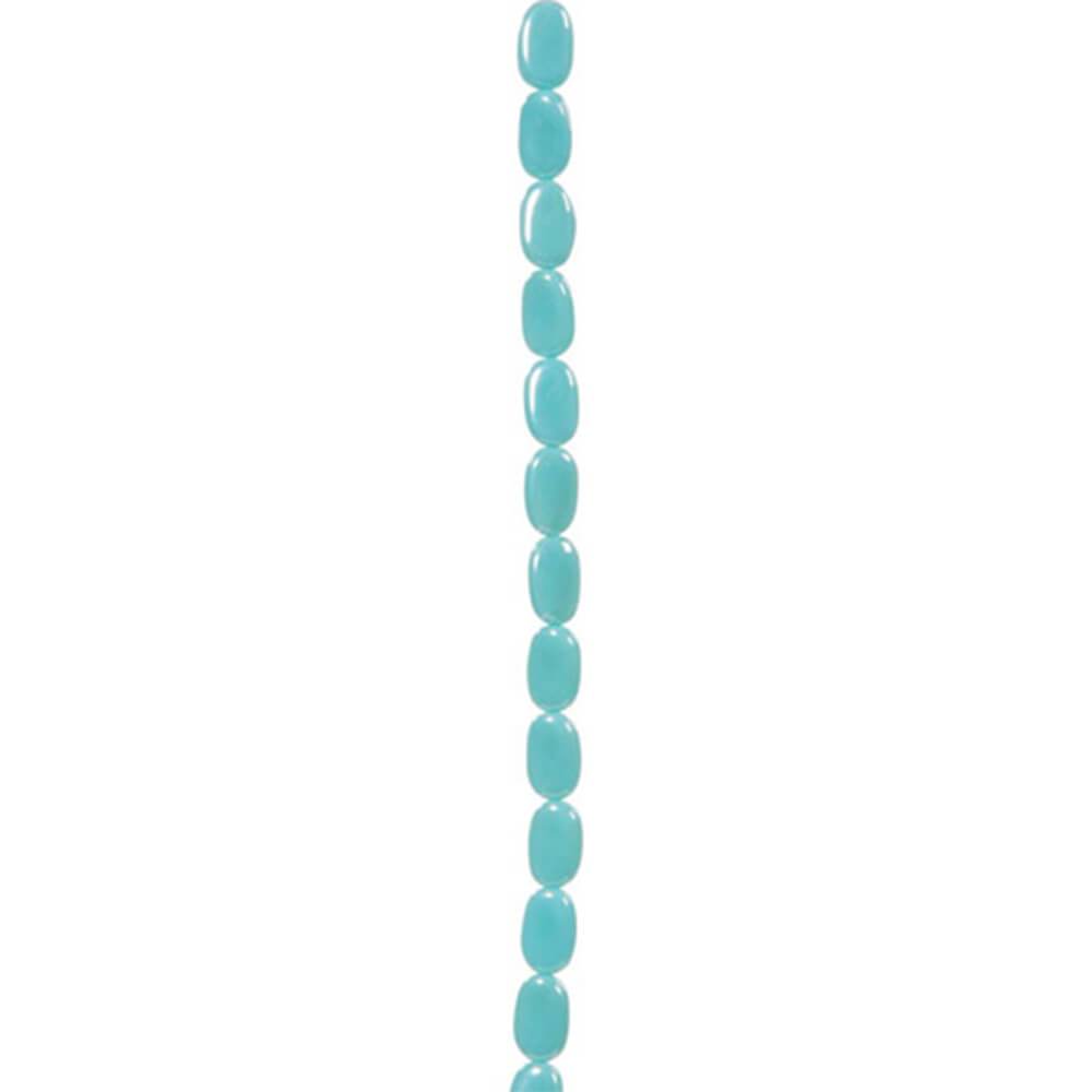 Glass Bead Strand Turquoise 14 x 8mm Rectangle Twist Beads 