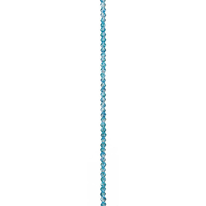 VENEZIA CRYSTAL BEAD STRAND BICONE AQUA AB 4MM 7IN 