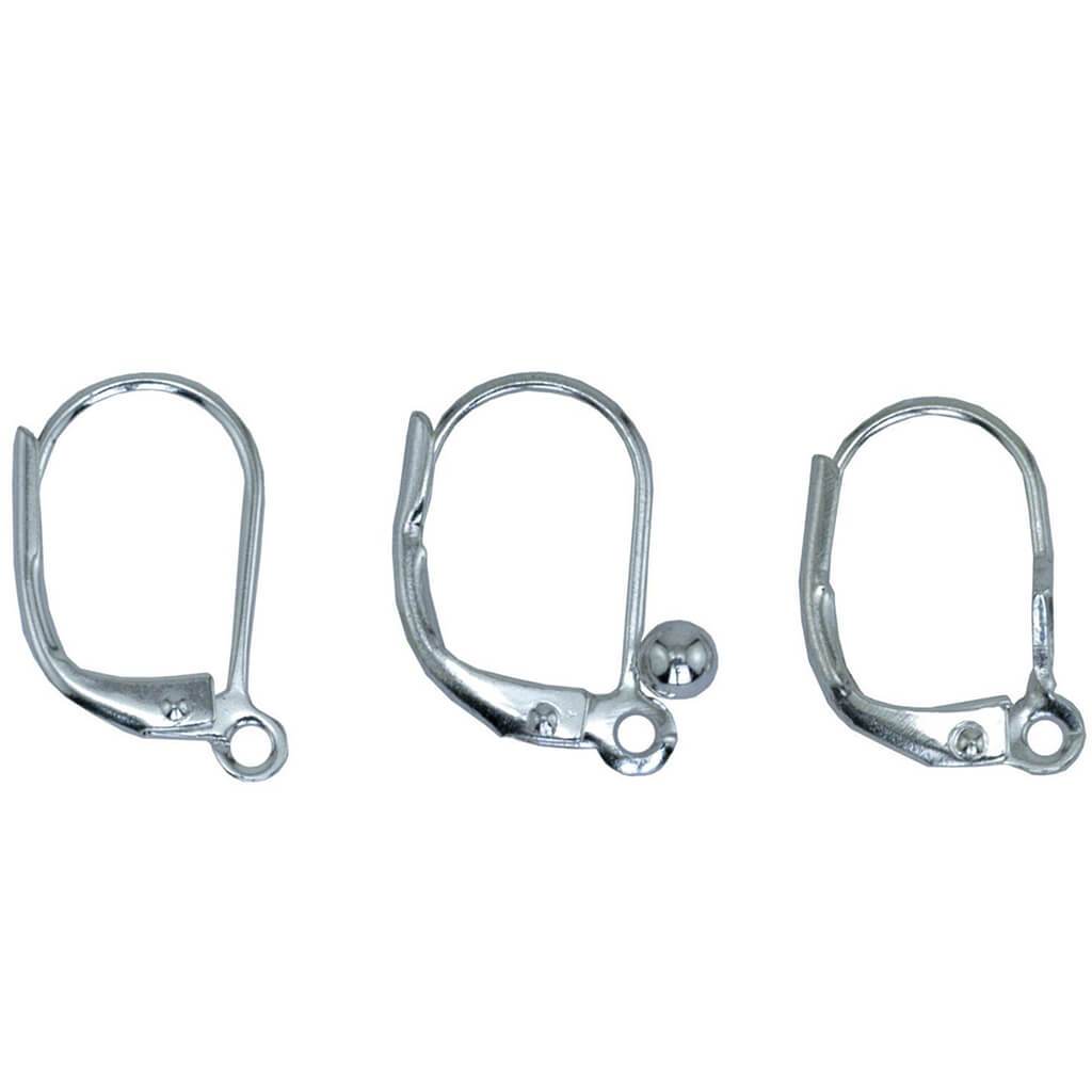 Ear Wires Leverback Silver Plated 6pcs