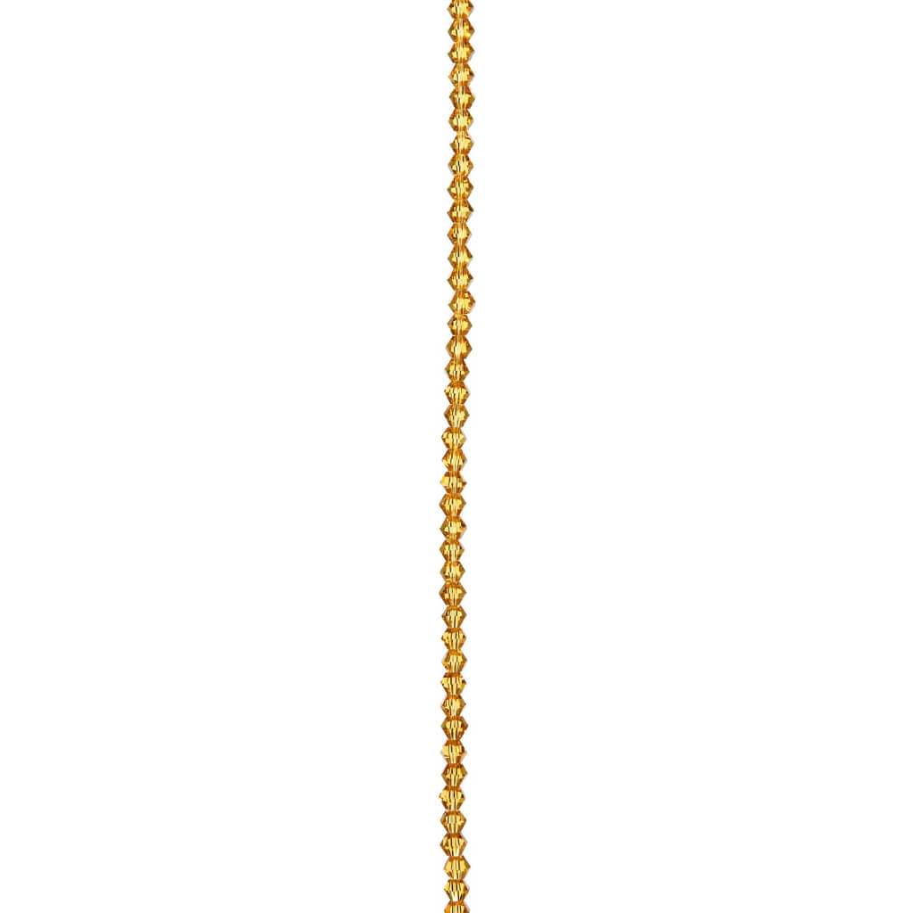 VENEZIA CRYSTAL BEAD STRAND BICONE TOPAZ 4MM 7IN 
