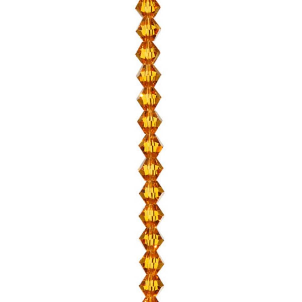 VENEZIA CRYSTAL BEAD STRAND TOPAZ 7IN 