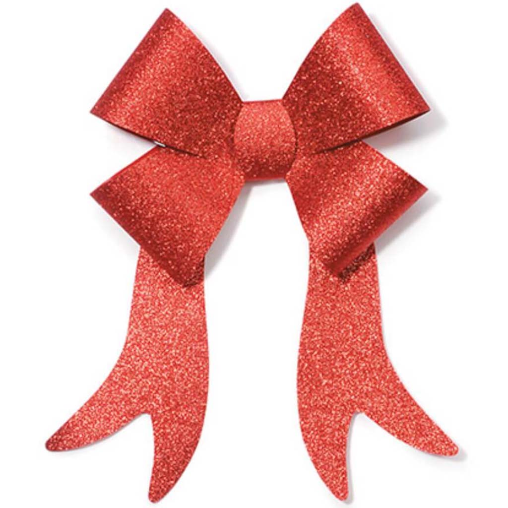 Bow PVC Red Glitter 9 x 15 inches 